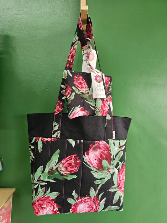 Handmade Tote & coin purse set Proteas